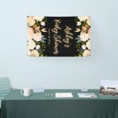 Banderoles Fond de cabine photo Baby Shower Fleurs Prop Noir (Salon professionnel)