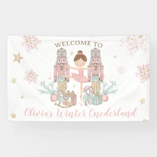 Banderoles Fond de décor pour 1er anniversaire Nutcracker Win (Horizontal)
