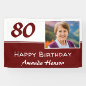 Banderoles Fond de décor pour photo de fête d'anniversaire 80 (Horizontal)