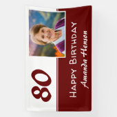 Banderoles Fond de décor pour photo de fête d'anniversaire 80 (Verticale)