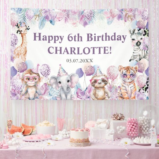 Banderoles Fond de fête d'anniversaire de safari d'animaux de (Fête)
