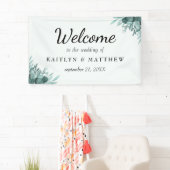 Banderoles Fond de Mariage de lisses botaniques rustiques (En situation)