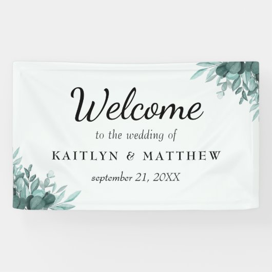 Banderoles Fond de Mariage de lisses botaniques rustiques (Horizontal)