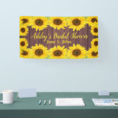 Banderoles Fond de mariage de tournesols Prop de bois rustiqu (Salon professionnel)