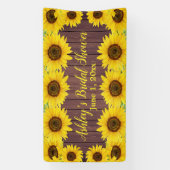 Banderoles Fond de mariage de tournesols Prop de bois rustiqu (Verticale)