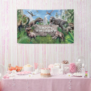 Banderoles Fond de photo d'anniversaire Jungle tropicale Anni