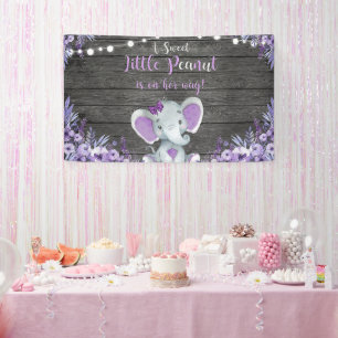 Banderoles Fond de salle pour Baby Shower Éléphant Violet Rus