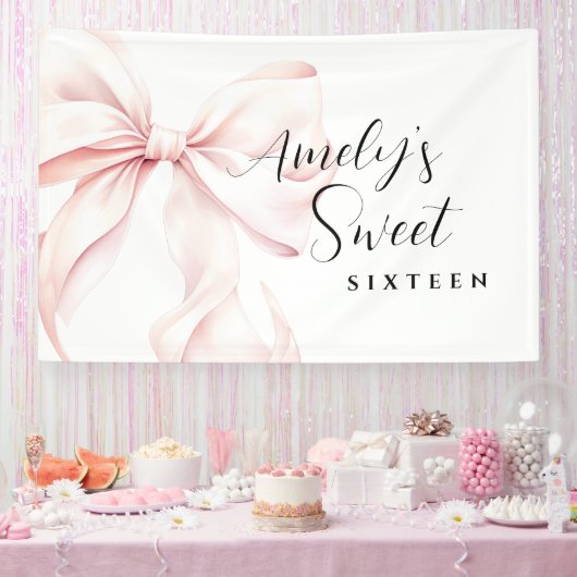 Banderoles Fond de scène d'anniversaire Sweet Sixteen avec un (Fête)