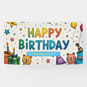 Banderoles Fond de scène de fête personnalisé avec des ours e
