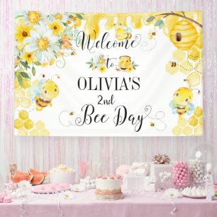 Banderoles Fond de scène pour le 1er anniversaire avec abeill