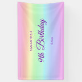 Banderoles Fond pour 9e anniversaire arc-en-ciel pastel migno (Vertical)