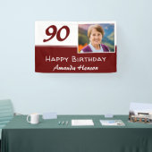 Banderoles Fond pour photo de fête d'anniversaire 90 ans roug (Salon professionnel)