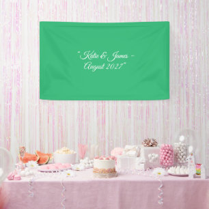Banderoles Fond vert menthe plat – Conception de mariage