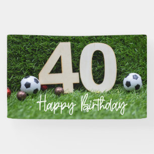 Banderoles Football 40e anniversaire sur l'herbe verte