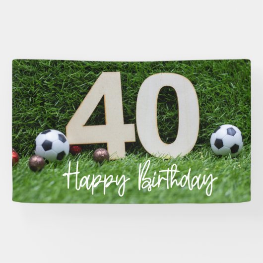 Banderoles Football 40e anniversaire sur l'herbe verte (Horizontal)