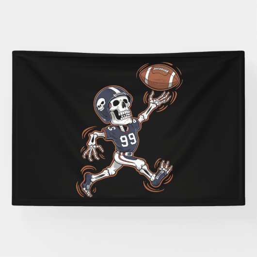 Banderoles Football américain Squelette Halloween Football (Horizontal)
