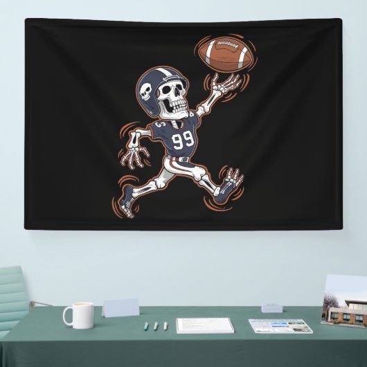 Banderoles Football américain Squelette Halloween Football (Salon professionnel)