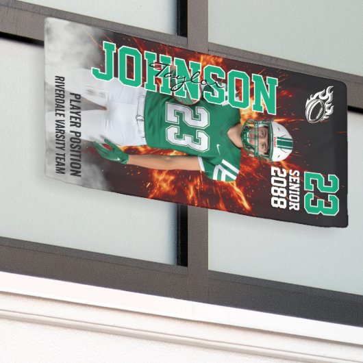 Banderoles Football Player Portrait Photo Senior Night (Bâtiment extérieur)