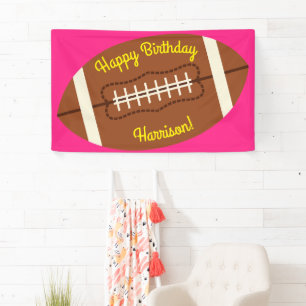 Banderoles Football Sports Anniversaire fête rose