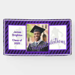 Banderoles Football Violet Thème Photo Graduation