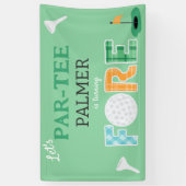 Banderoles Fore, 4e anniversaire Par-tee Golf (Vertical)