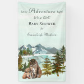 Banderoles Forest Adventure Baby shower Rustic Lynx (Vertical)