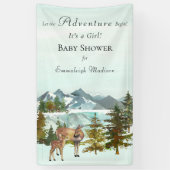 Banderoles Forêt Aventure Baby shower des Cerfs Rustiques (Vertical)