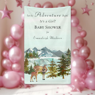 Banderoles Forêt Aventure Baby shower des Cerfs Rustiques