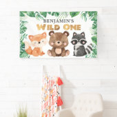 Banderoles Forêt boisée Animaux sauvages Un Anniversaire Bann (En situation)