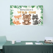 Banderoles Forêt boisée Animaux sauvages Un Anniversaire Bann (Salon professionnel)