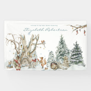 Banderoles Forêt de bois hivernal Baby Shower