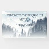 Banderoles Forêt de brouillard grise de montagne Mariage sauv (Horizontal)