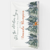 Banderoles Forêt d'hiver moderne Forêt boisée Animaux aventur (Vertical)