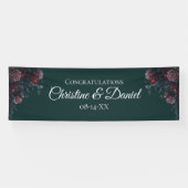 Banderoles Forêt foncée Vert Élégant Mariage Maroon Mauve (Horizontal)