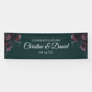 Banderoles Forêt foncée Vert Élégant Mariage Maroon Mauve