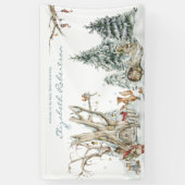 Banderoles Forêt forestière d'hiver | BABY SHOWER (Vertical)