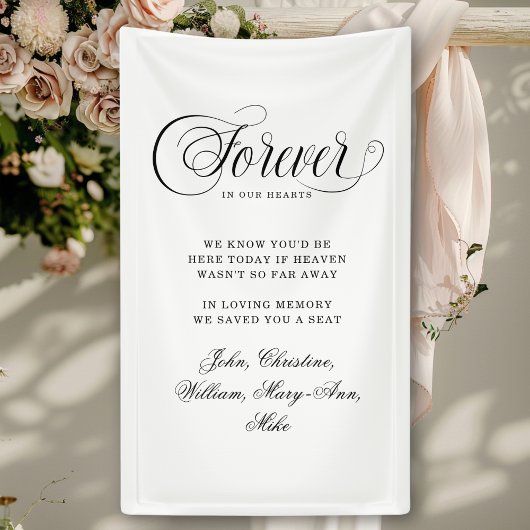 Banderoles Forever In Our Hearts- Memorial White