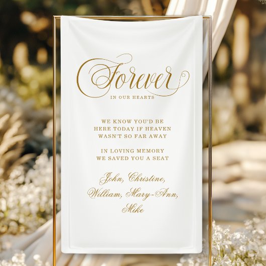 Banderoles Forever In Our Hearts- Memorial White
