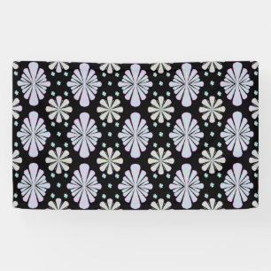 Banderoles Formes florales pastel sur fond noir