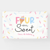 Banderoles Four Ever Sweet Ice Cream 4e fête d'anniversaire (Horizontal)
