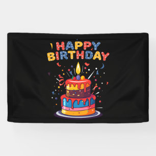 Banderoles Fournitures de thème de fête d'anniversaire joyeux