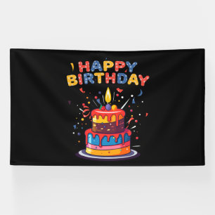 Banderoles Fournitures de thème de fête d'anniversaire joyeux