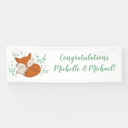 Banderoles Fox Baby shower Animaux boisés (Horizontal)