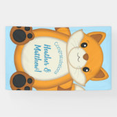 Banderoles Fox Baby shower bleu (Horizontal)