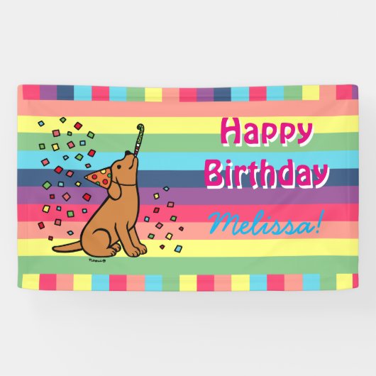Banderoles Fox Red Lab fête d'anniversaire Confetti Horizonta (Horizontal)