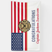 Banderoles Foyer American Flag Félicitations retraite (Vertical)