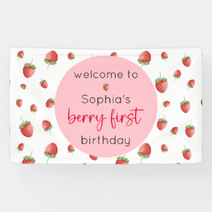 Banderoles fraise 1er anniversaire Berry 1er
