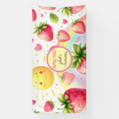 Banderoles fraise arc-en-ciel baies 1er anniversaire (Verticale)