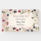 Banderoles Fraise Berry 1ère fête d'anniversaire (Horizontal)