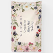 Banderoles Fraise Berry 1ère fête d'anniversaire (Vertical)